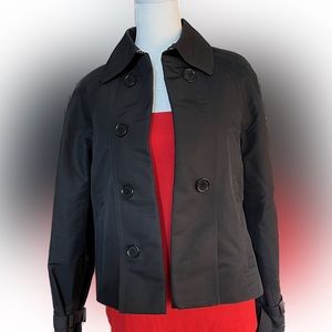 Lauren Ralph Lauren Black Double Breasted Cropped Pea Coat.  P/M